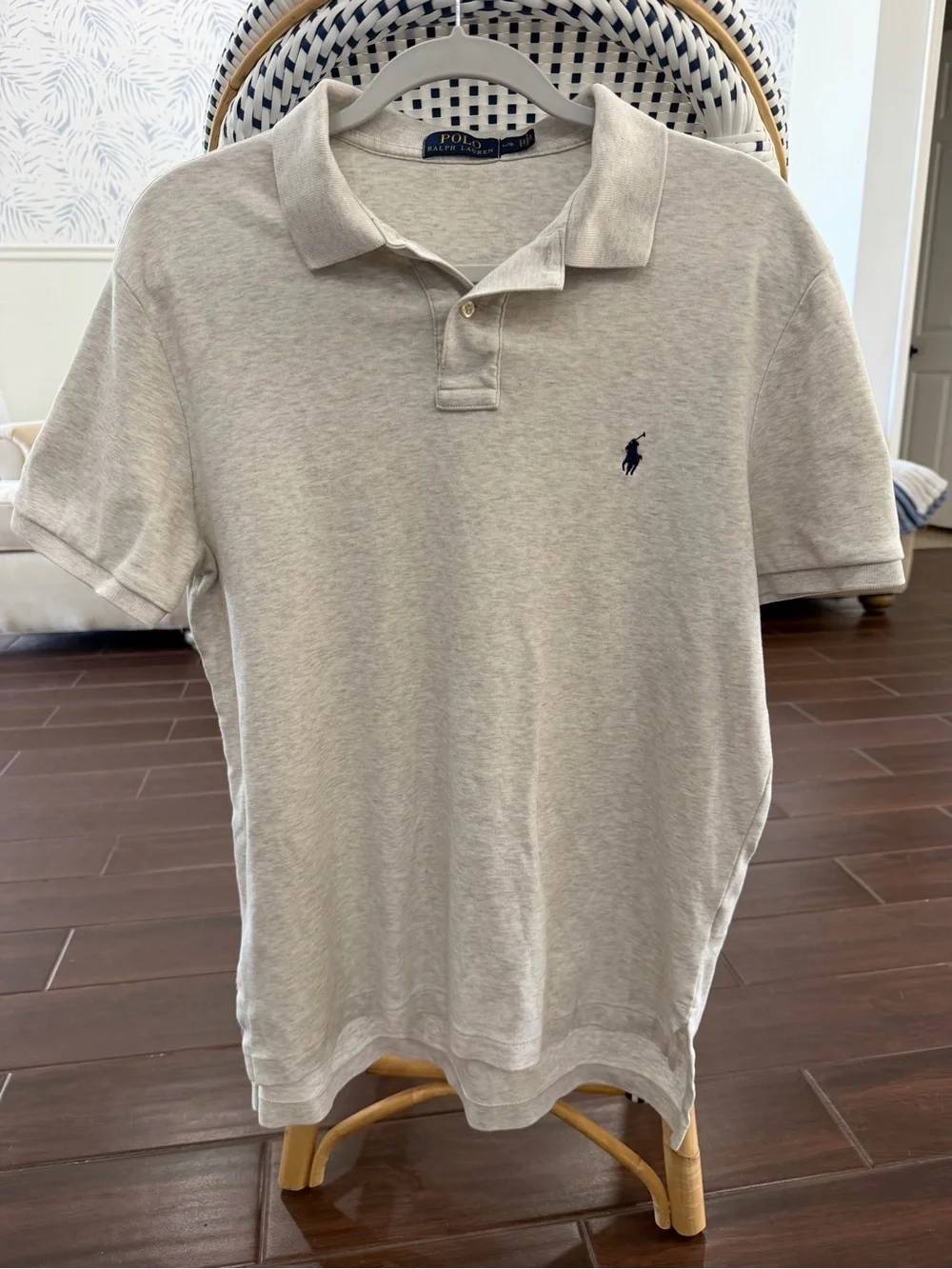 Polo Ralph Lauren Men's Large Heather Gray Short Sleeve Polo Shirt Classic Fit